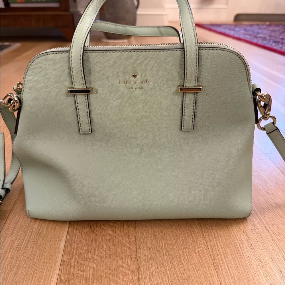kate spade Sage Green Leather Satchel - Picture 2 of 7